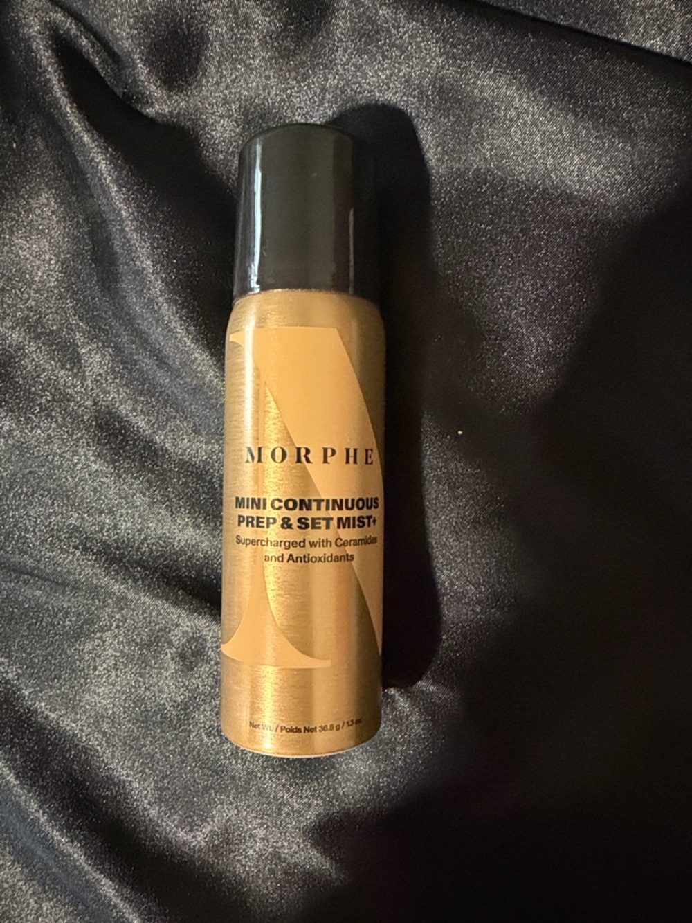 Morphe Mini Continuous Prep & Set Mist - Metallic Gold Bottle